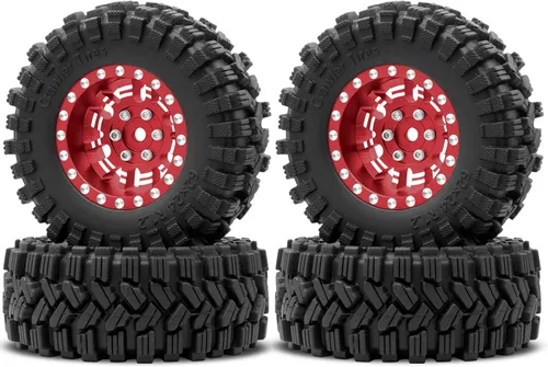 Miniatura 8 de OGRC 1.0 Plus (3.05 cm) Juego de Llantas y Neumáticos Beadlock 7mm de Desplazamiento Negativo, Llantas SS Super Suave y Adhesiva para TRX4M SCX24