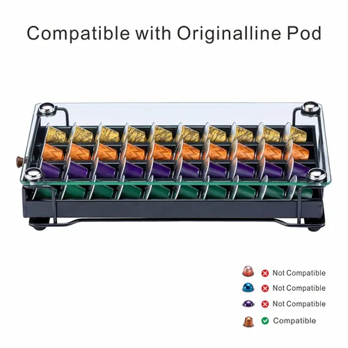 Miniatura 4 de ZCDCP Soporte para cápsulas de café, soporte para cápsulas originales de Nespresso, cajón de almacenamiento de cápsulas de café con parte superior
