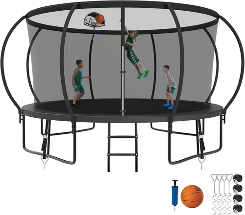 Miniatura 10 de SKYUP 2026 Upgraded 8 10 12 14 15 16FT 1500lbs Tranpoline for Kids and Adults, Recreational Tranpoline with Basketball Hoop, ASTM Approved