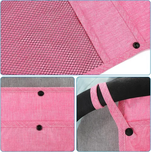 Miniatura 4 de Accmor Organizador universal de cochecito, bolsa de malla para Uppababy, Nuna, Britax, Doona, cochecitos de malla ajustable antideslizante y Rosado