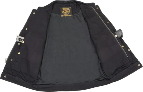 Miniatura 3 de Milwaukee Leather MDM3000 - Chaleco de mezclilla con cierre oculto para hombre, estilo club