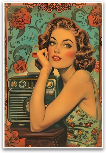Póster vintage de Pinup Girl, impresión artística retro, estilo clásico de los años 50, decoración del hogar, arte de pared, regalo nostálgico,
