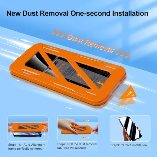 Miniatura 3 de QHOHQ - Paquete de 3 protectores de pantalla de privacidad para iPhone Air+3 protectores de lente de cámara, vidrio templado antiespía de 25°