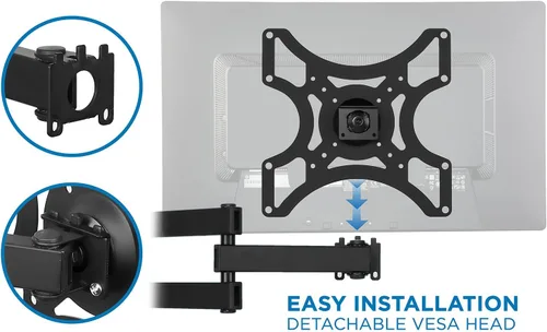 Miniatura 3 de Mount-It! Soporte de pared para TV con brazo de movimiento completo para televisores de pantalla plana de 13 a 42 pulgadas, VESA 75, 100, 200, 55