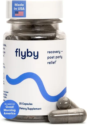 Flyby Suplemento de recuperación - All The Hang, Without The Over!™ - con cardo mariano, vitamina C, carbón activado y vinagre de sidra de manzana -
