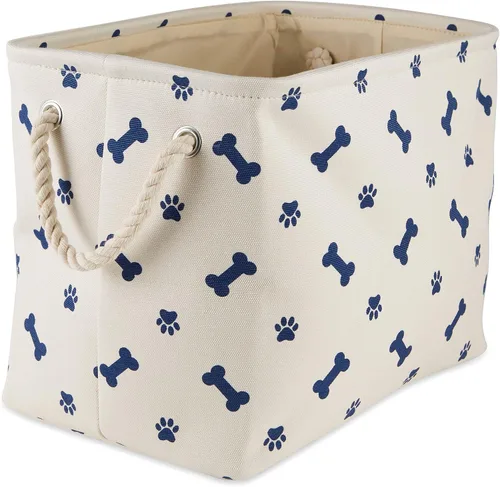 Miniatura 17 de Bone Dry - Colección de almacenamiento para mascotas con diseño de huella de pata y hueso, rectángulo pequeño, 14x8x9 pulgadas, color rosa 2-Rosa