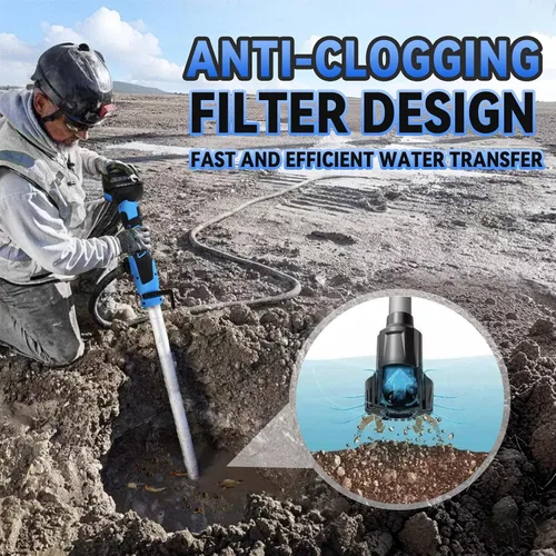 Miniatura 5 de Bomba de transferencia de agua inalámbrica de 720 GPH 32 pies con cabezal incluido, batería de 2 x 4000 mAh 21 V y cargador de 90 minutos de tiempo
