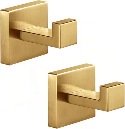 Miniatura 10 de Kruodop 2 PCS Ganchos para Toallas para Baño, Soporte para Toallas de Montaje en Pared, Gancho Negro Mate para Bata de Pared, Gancho Cuadrado
