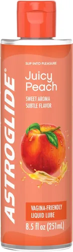 Astroglide - Lubricante personal con sabor a melocotón (8.5 oz), lubricante para hombres, mujeres y parejas, delicioso sabor, hipoalergénico, seguro