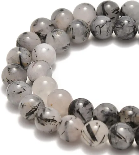 Miniatura 58 de 60 cuentas redondas de turquesa blanca estabilizada natural de 0.236 pulgadas (0.236 in), para fabricación de joyas, 15.5 pulgadas, 1 hebra