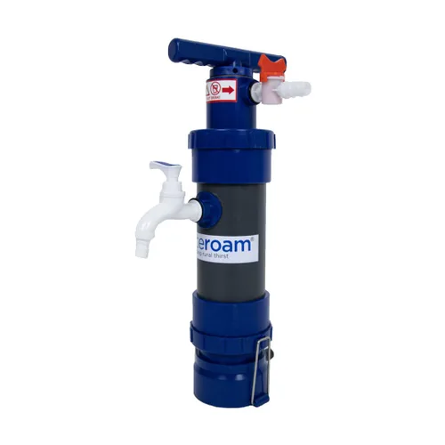 ROAMfilter - Mini sistema de filtro de agua portátil, bomba purificadora de agua para senderismo y mochilero con capacidad en línea para acampar y