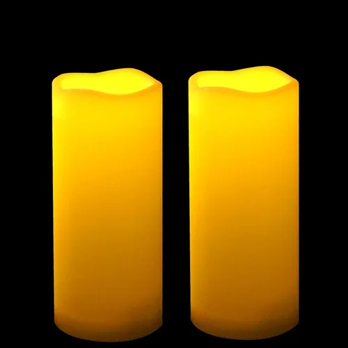 Miniatura 14 de 4 velas LED escalonadas sin flama, de pilas, impermeables, para exteriores, con temporizador, luz nocturna parpadeante de resina plástica