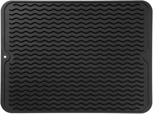 Miniatura 81 de MicoYang Alfombrilla de silicona para secado de platos para múltiples usos, fácil de limpiar, ecológica, resistente al calor, alfombrilla