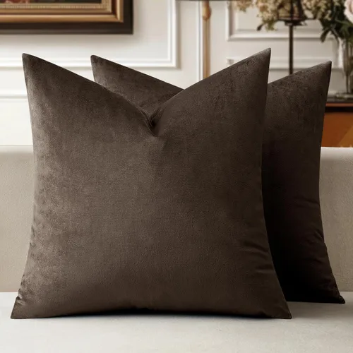 Miniatura 21 de MIULEE Fundas de almohada de terciopelo de 22 x 22 pulgadas, paquete de 2 unidades, color negro, fundas de cojín cuadradas decorativas súper suaves