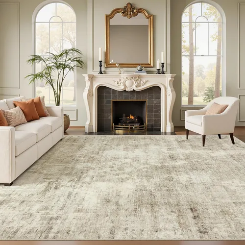 Miniatura 147 de Alfombra de pasillo Soalmost 2'6" x 10' lavable, alfombra antideslizante para cocina, baño, lavandería, alfombras vintage ultra delgadas para Beige