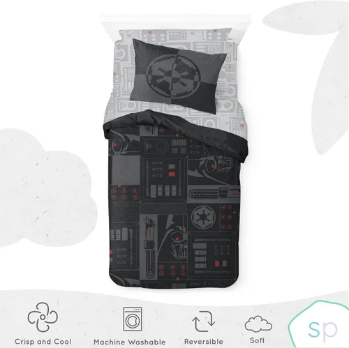Miniatura 2 de Saturday Park Star Wars Dark Side Darth Vader Tech Juego de Cama Individual - 5 Piezas 100% Algodón Orgánico con Funda de Edredón y Sábanas