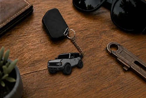 Miniatura 2 de Accesorios de Llavero Bronco 4 puertas llavero Fob Cubierta Modificaciones geniales compatibles con Ford Bronco 2022 2023 2024 Gris carbonizado