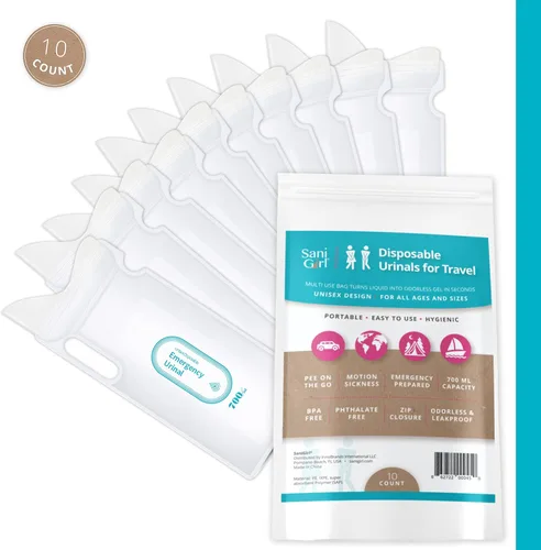 Miniatura 2 de SaniGirl Urinarios desechables Bolsas portátiles para orinar Urinario de viaje para mujeres, niños y adultos, urinario sanitario de emergencia