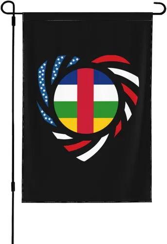 We Heart America And Central African Republic Love Forever Garden Flag 28"x40" Inch Double Sided Garden Flags Home Lawn Outdoor Decor Flags Party