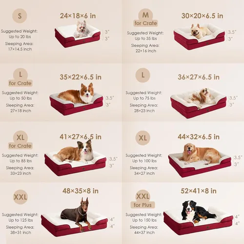 Miniatura 153 de EHEYCIGA – Cama ortopédica impermeable para perros pequeños, de espuma viscoelástica tipo caja de huevos, con bordes elevados y base antideslizante
