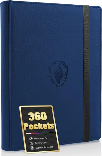 Fabmaker - Carpeta de tarjetas prémium con 9 bolsillos para 360 tarjetas, carpeta de tarjetas coleccionables de poliuretano resistente, álbum de