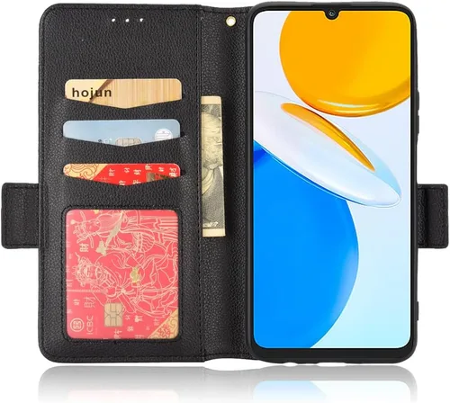 Miniatura 2 de Funda de cuero para Honor X7, funda de cuero con 3 ranuras para tarjeteros de crédito, función atril, funda magnética de piel sintética para Honor X7
