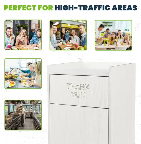 Miniatura 9 de Alpine Gabinete de basura para restaurante – Bote de basura comercial de 40 galones, receptáculo de basura interior con soporte para bandeja