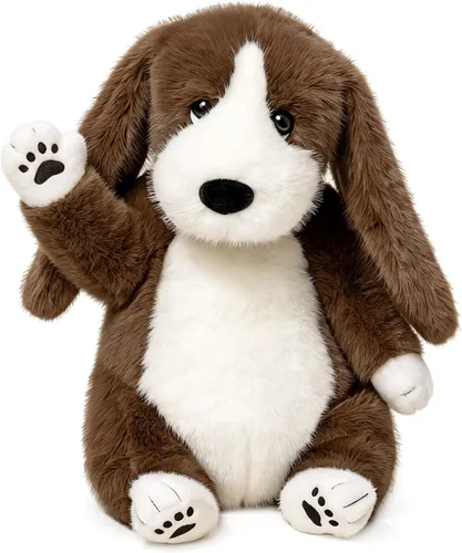 PEACH CAT Basset Hound - Animal de peluche de perro de 14 pulgadas, lindos peluches de peluche suave, regalos para niños, marrón
