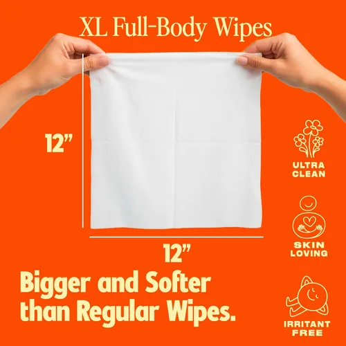 Miniatura 2 de Toallitas corporales HyperGo XL para mujeres y hombres – 30.5 cm x 30.5 cm Toallitas de limpieza corporal completas sin enjuague, 20