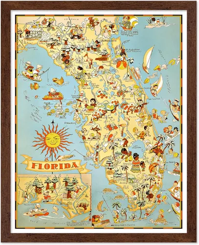 Miniatura 17 de Poster Master Póster retro de viaje con mapa monumental vintage de Florencia, arte italiano, gran regalo para hombres, mujeres, amantes