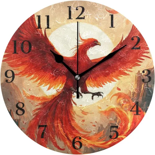 Miniatura 32 de Reloj de pared de amapola de maíz con flores azules, silencioso, sin tictac, funciona con pilas, 9.5 pulgadas para cocina, hogar, sala de estar