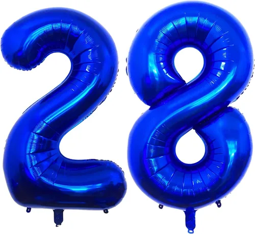 Miniatura 22 de Globos gigantes de 40 pulgadas, color azul marino, gigantes, gigantes, gigantes, enormes de aluminio de 12 o 21, globos digitales de número de Azul