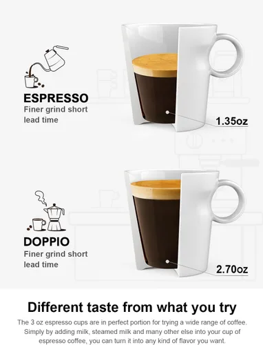 Miniatura 5 de LE TAUCI Tazas de café expreso de 3 onzas, taza Demitasse de cerámica, mini tazas de café para el hogar u oficina, taza de café expresso apilable