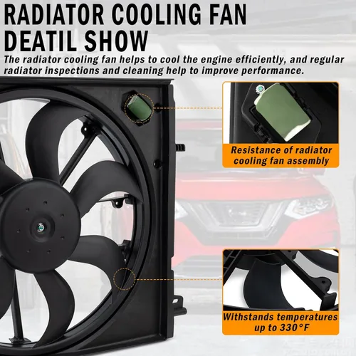 Miniatura 4 de Reemplazo del conjunto del ventilador de refrigeración del radiador para Nissan Rogue Sport 2.0L 2017 2018 2019 2019 reemplaza a 214816MA0A