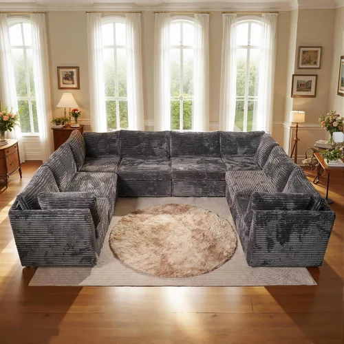Miniatura 36 de Sofá Seccional Modular Sofá Nube - Sofás Seccionales Cómodos de Gran Tamaño en Forma de L para Sala de Estar, Sofá Cama Sleeper Convertible