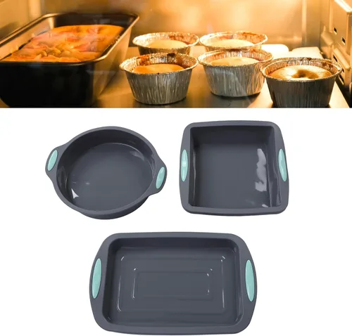 Miniatura 6 de 3 moldes de silicona para pan, juego de utensilios de silicona para hornear antiadherentes, resistentes al calor, utensilios para hornear y horno