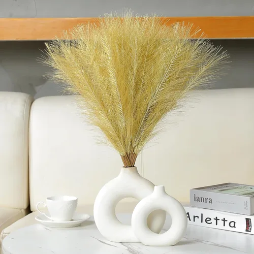 Miniatura 25 de Ureymx Hierba de Pampas Artificial Decorativa 17.7 Pulgadas 30pcs, Arreglo Floral de Hierba de Pampas y Relleno de Jarrón Hierba de Pampas Azul