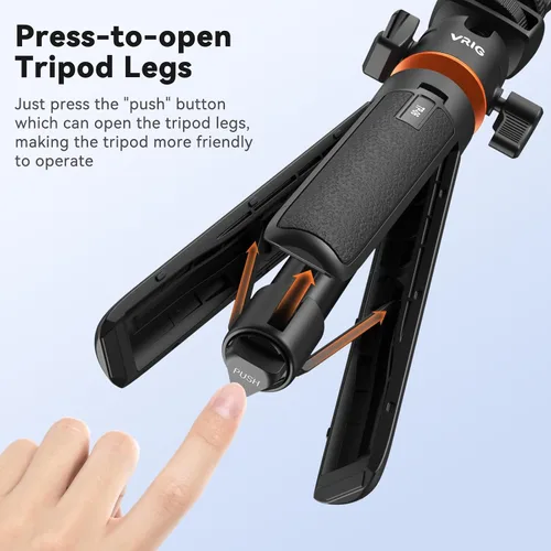 Miniatura 6 de VRIG - Trípode magnético para selfie stick de 21.6 pulgadas con control remoto inalámbrico, trípode extensible para teléfono Magsafe para iPhone 16