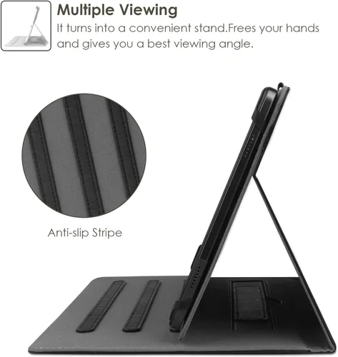 Miniatura 2 de HGWALP Funda universal para tablet de 9, 9.7, 10.1, 10.2, 10.5, 10.9 y 11 pulgadas, funda para tablet con múltiples ángeles de visión con correa