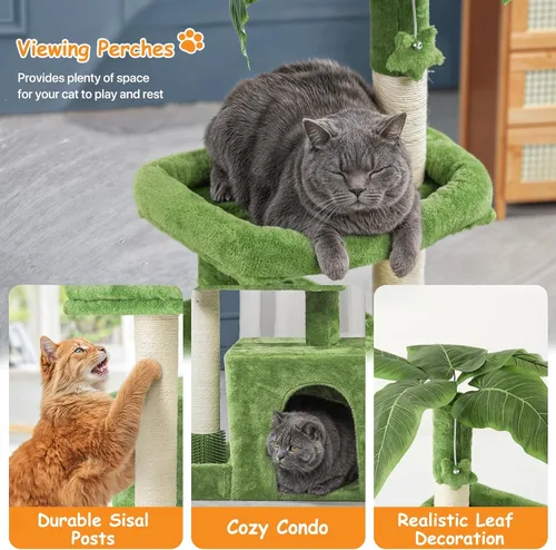 Miniatura 5 de Colección Athena - Pequeño Árbol para Gatos con Torre y Rascador, Árbol para Gatos Moderno y Bonito de 32 Pulgadas con Confortable Nido, Bola