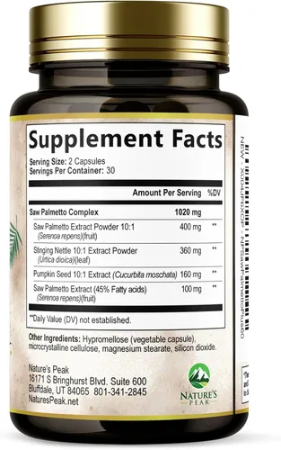 Miniatura 9 de Saw Palmetto - Suplementos de salud para próstata para hombres, 1000 mg, 3 veces más fuerza con semillas de calabaza, bloqueador de DHT, salud