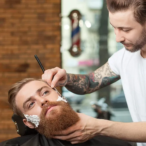Miniatura 6 de Krisp Beauty - Maquinillas de afeitar rectas profesionales para hombres, maquinilla de afeitar de borde recto para afeitado cercano, afeitadora