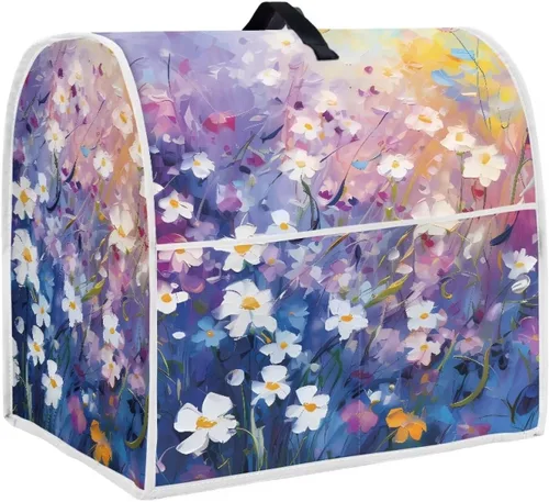 Miniatura 22 de UNICEU Protector de cubierta de batidora de soporte de cocina con estampado retro de mariposa de girasol, con mango superior, cubierta de polvo