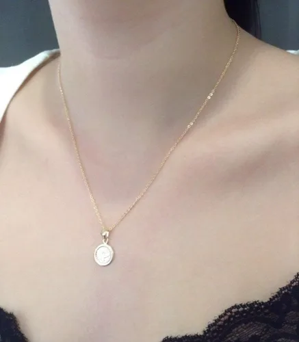 Miniatura 7 de Collar con medalla del Espíritu Santo de 17,2 pulgadas, cadena chapada en oro de 18 quilates