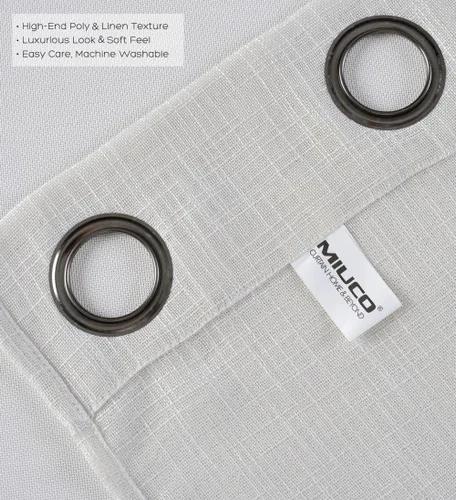 Miniatura 4 de Cortinas para sala de estar de 2 paneles (2 x 37 pulgadas de ancho), cortinas con textura de lino, con ojales, de la marca Miuco