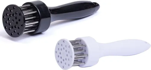 Miniatura 3 de Herramienta ablandadora de carne, 1 par en blanco y negro, con 21 cuchillas de aguja de acero inoxidable ultra afiladas, accesorios de cocina
