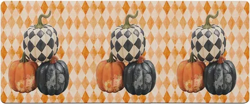 Tapete de baño con diseño de flores de calabazas, antideslizante, de secado rápido y absorbente, de tierra de diatomeas, para ducha, fregadero de