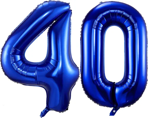 Miniatura 10 de Globos de color azul marino con el número 14, globos de cumpleaños de 40 pulgadas, color azul oscuro, globos de cumpleaños de 14 o 41 pulgadas, Azul