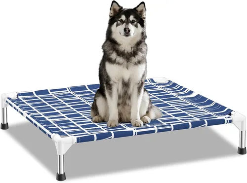 Miniatura 8 de Cama elevada para perros: tela suave y cómoda, fácil de limpiar, marco de acero inoxidable, diseño elevado para circulación de aire, cuna duradera