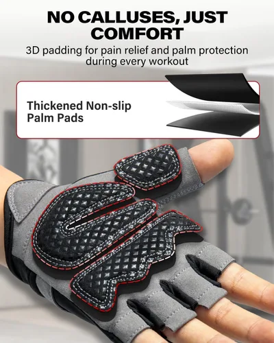Miniatura 4 de VINSGUIR Guantes de entrenamiento para hombres y mujeres, guantes de levantamiento de pesas con excelente agarre, guantes de gimnasio ligeros